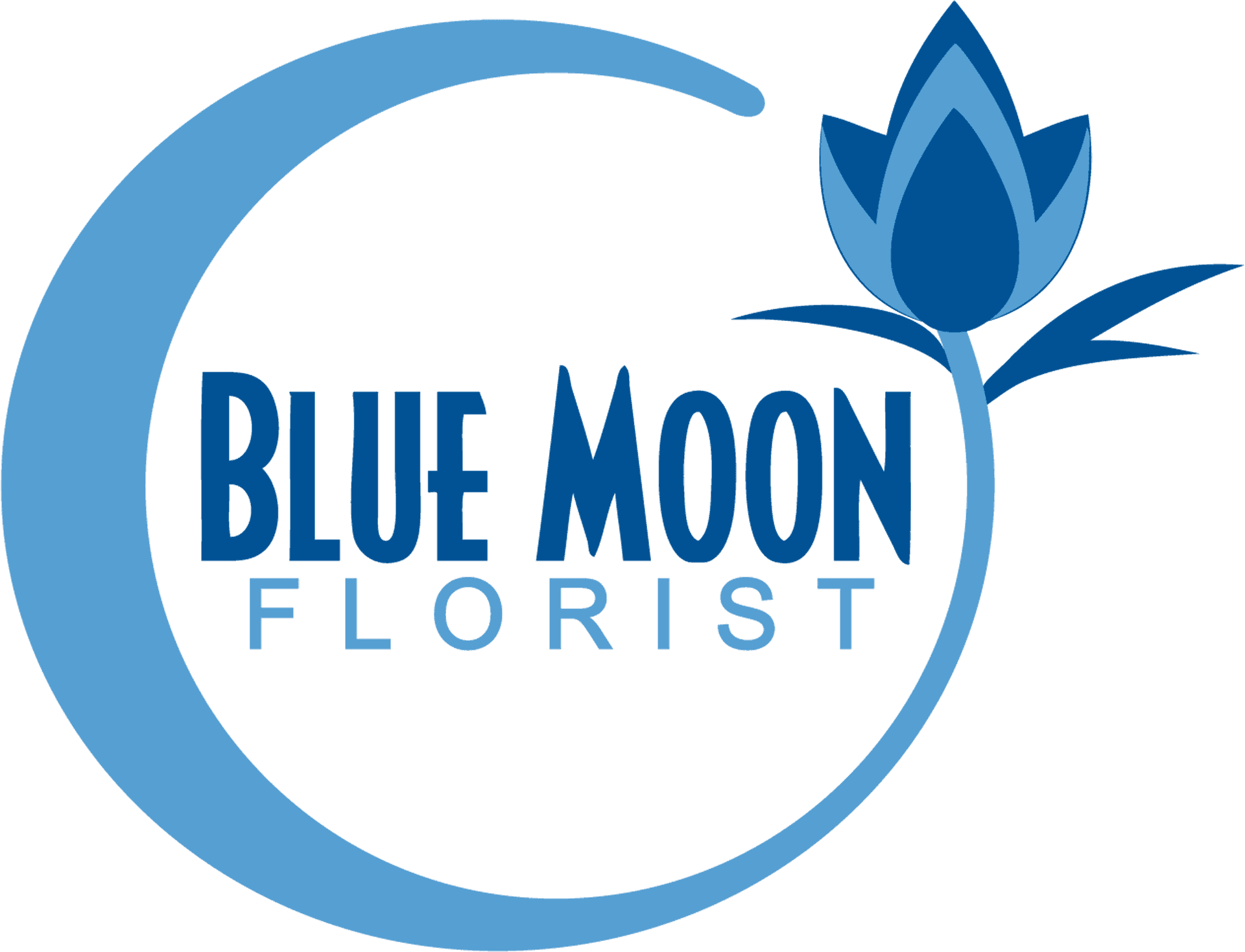 Blue Moon Florist Logo PNG Image