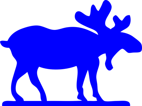 Blue Moose Silhouette PNG Image