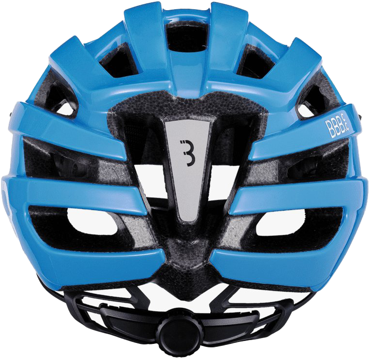 Blue Mountain Bike Helmet Top View PNG Image