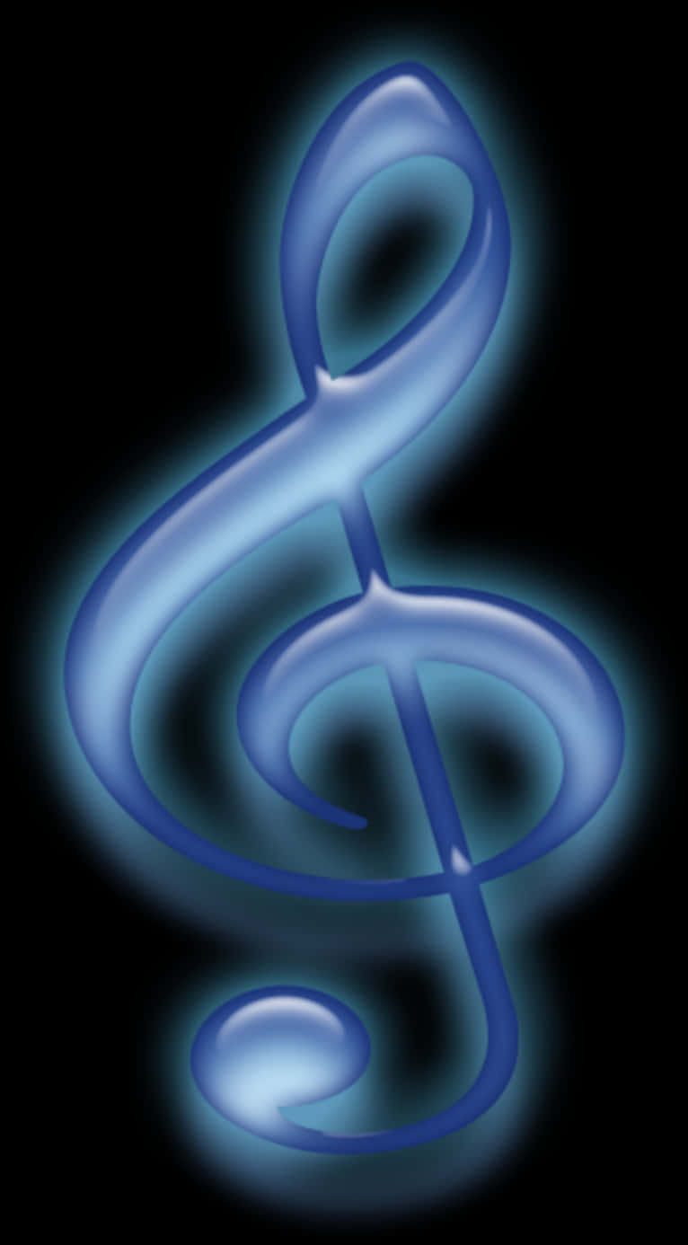 Blue Musical Clef Art PNG Image