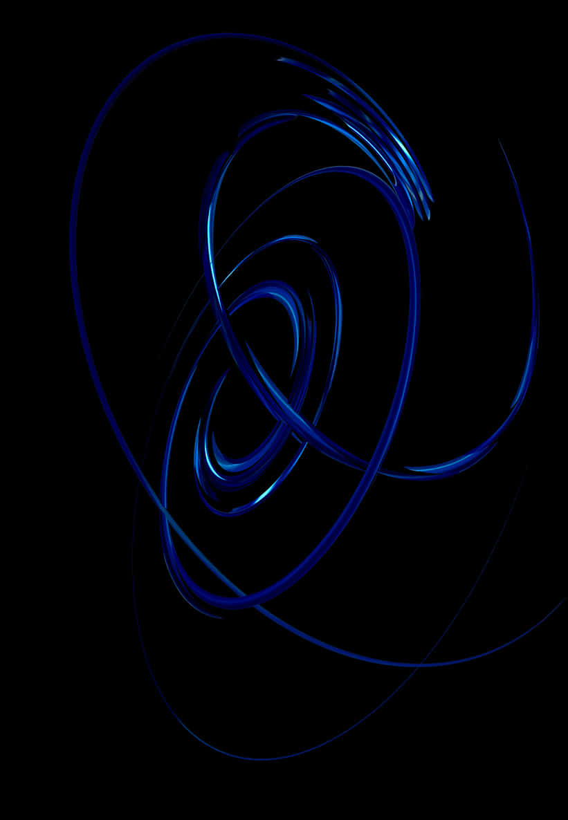 Blue Neon Abstract Swirls PNG Image