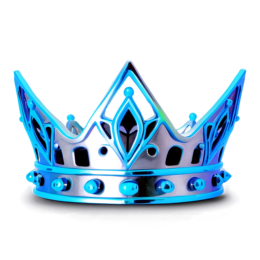 Blue Neon Crown Png 06272024 PNG Image