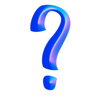 Blue Neon Question Mark PNG Image