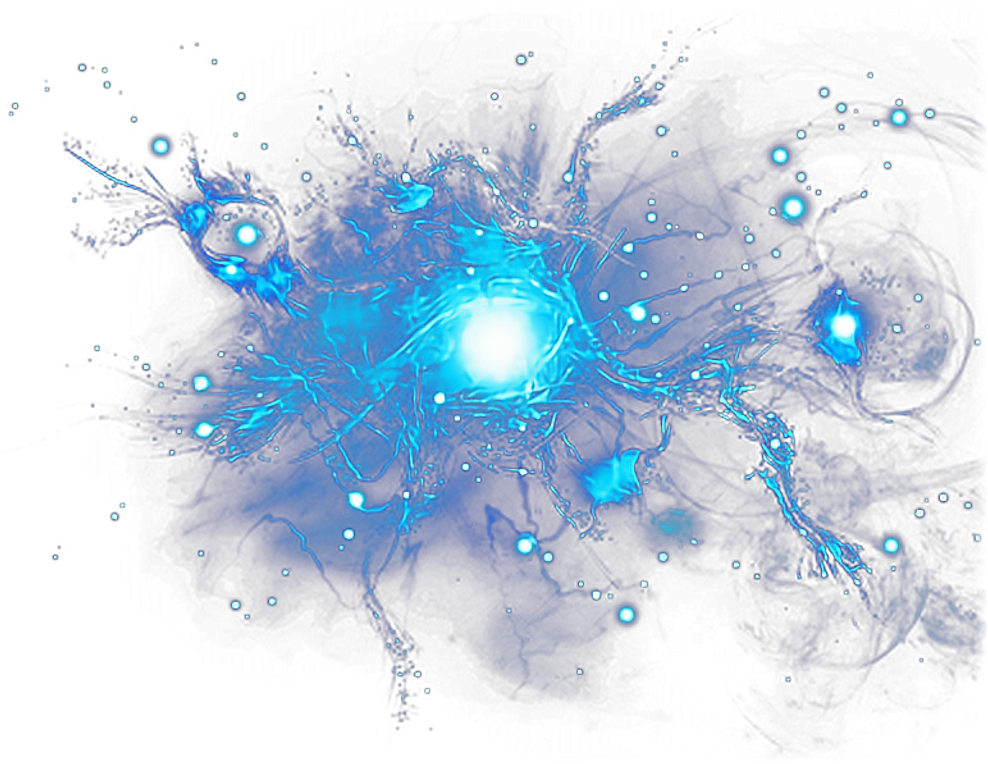 Blue Neural Network Glow PNG Image