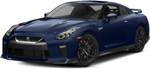 Blue Nissan G T R R35 Side View PNG Image