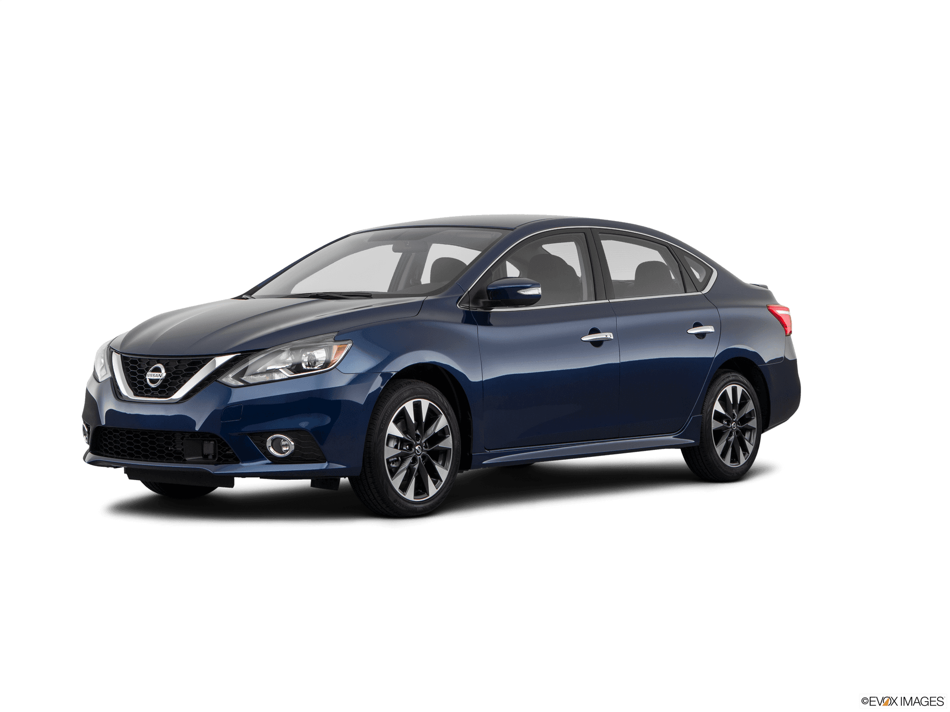 Blue Nissan Sedan Profile View PNG Image