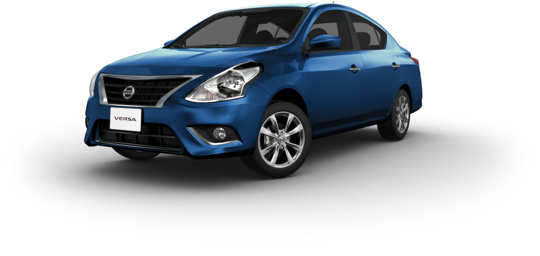 Blue Nissan Versa Sedan Profile PNG Image