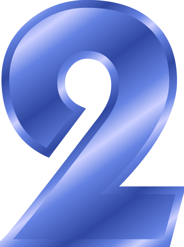 Blue Number2 Graphic PNG Image