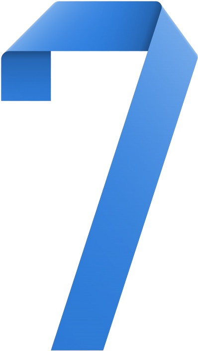 Blue Number7 Graphic PNG Image