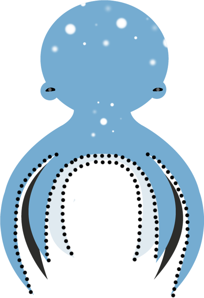 Blue Octopus Cartoon Illustration PNG Image