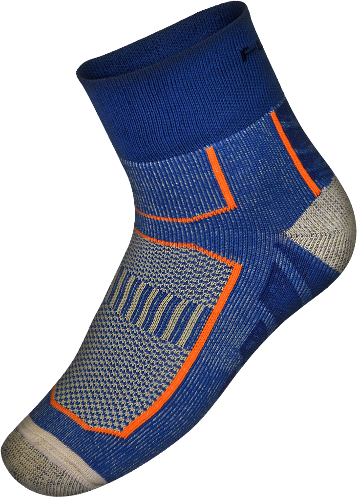 Blue Orange Athletic Ankle Sock.png PNG Image