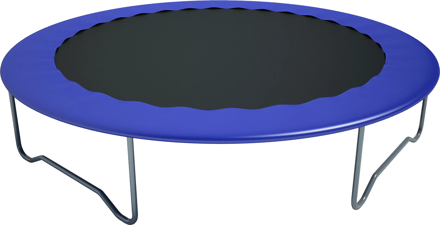 Blue Outdoor Trampoline PNG Image