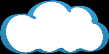 Blue Outlined Cloud Graphic PNG Image