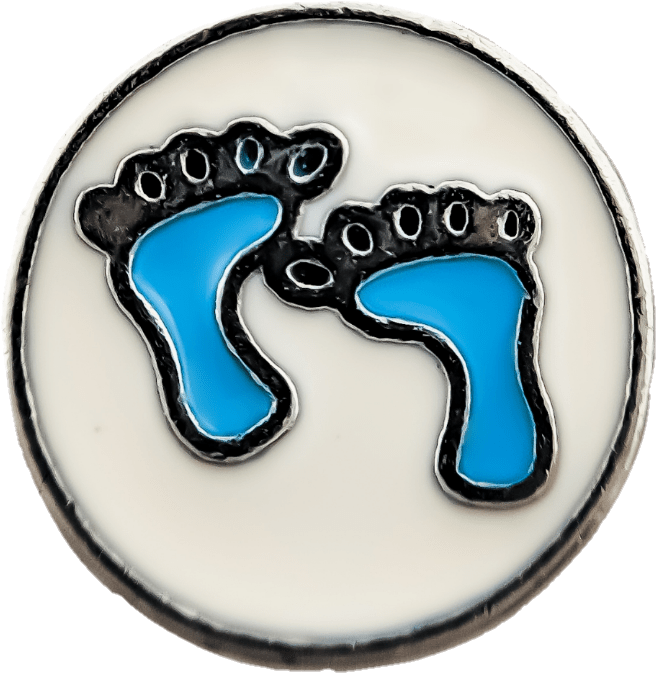 Blue Outlined Feet Pin PNG Image