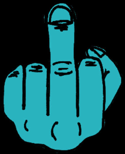 Blue Outlined Hand Gesture PNG Image