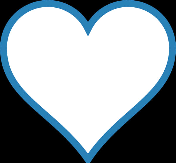 Blue Outlined Heart Graphic PNG Image