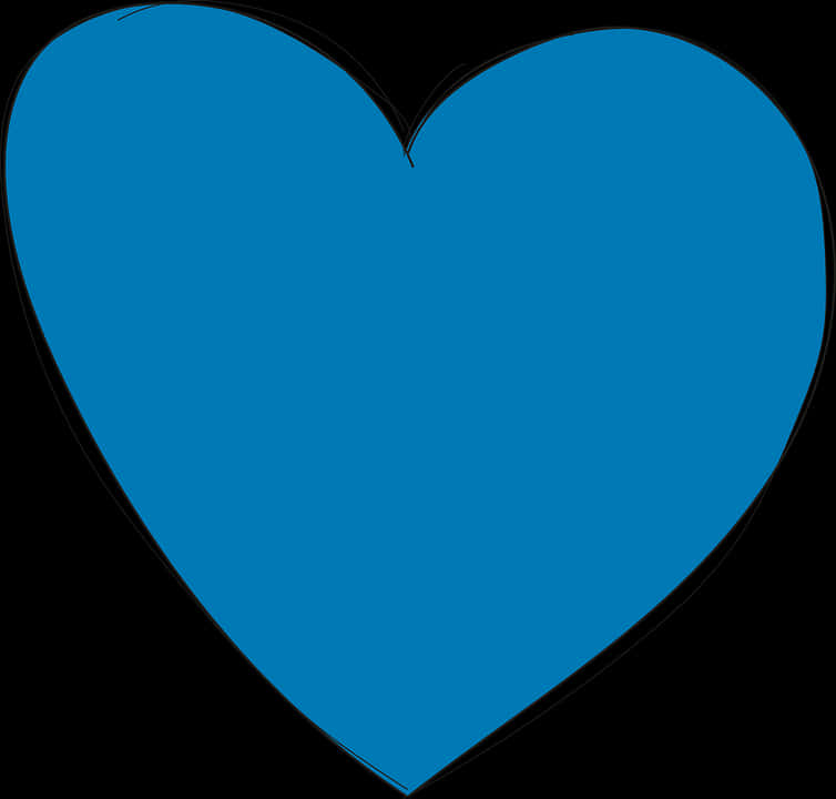 Blue Outlined Heart Graphic PNG Image