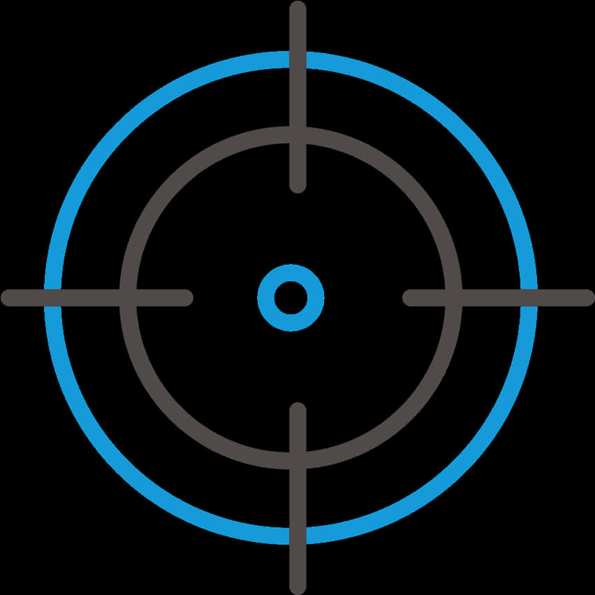 Blue Outlined Sniper Crosshair PNG Image