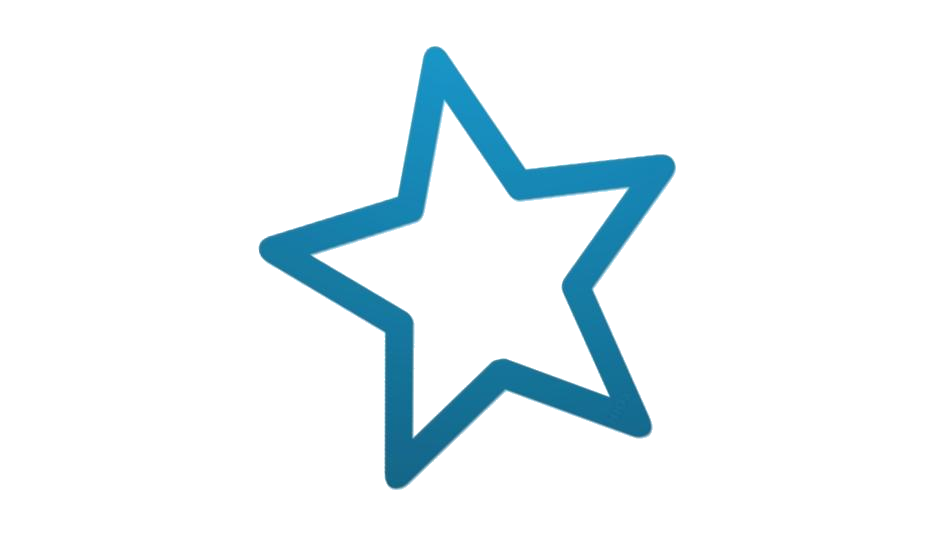 Blue Outlined Star Graphic PNG Image