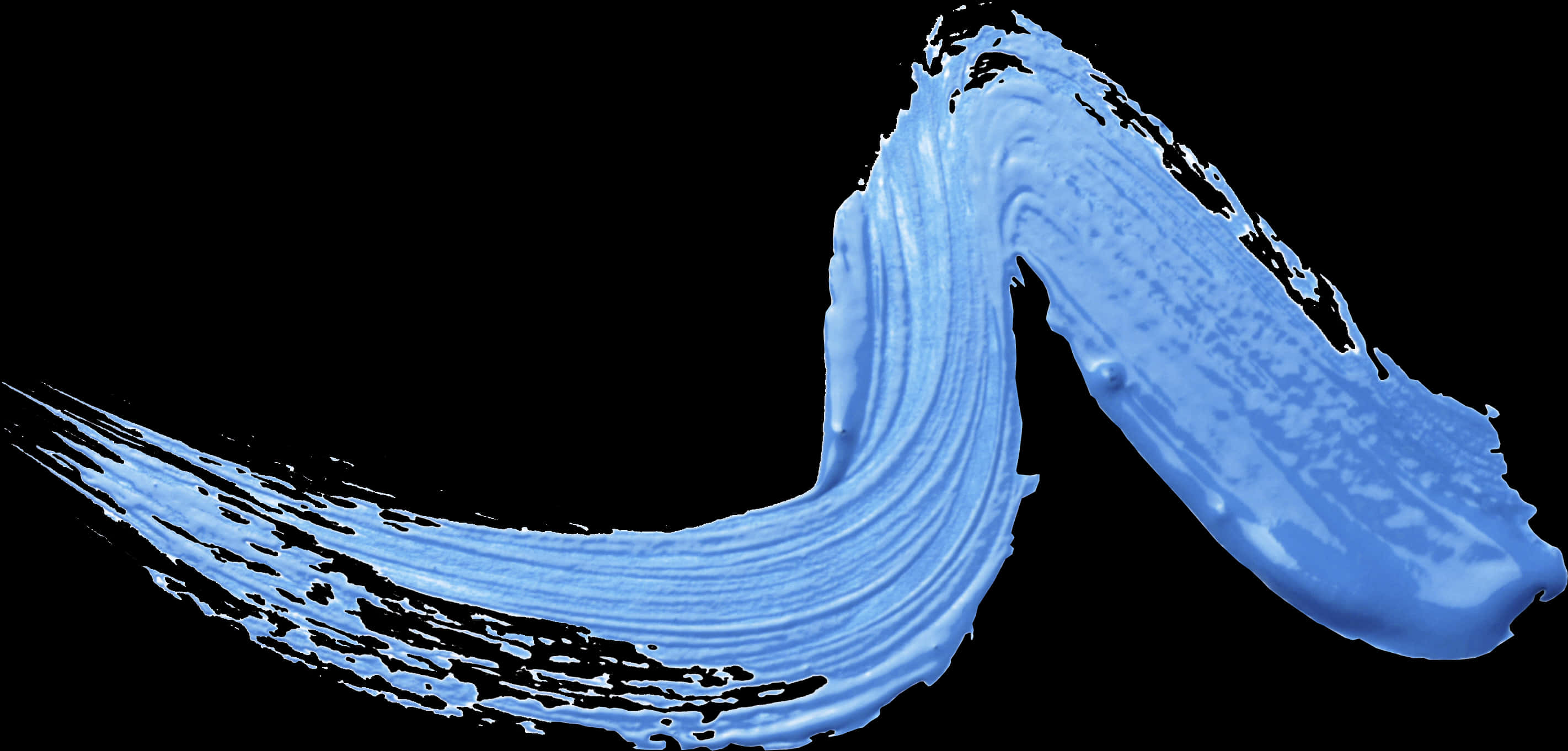 Blue Paint Brush Strokeon Black PNG Image