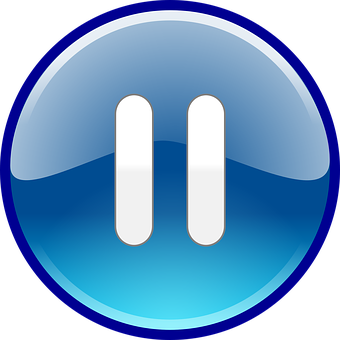 Blue Pause Button Icon PNG Image