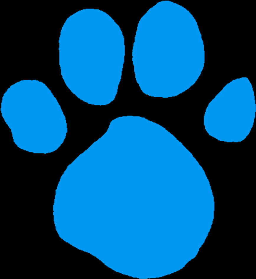 Blue Paw Print Graphic PNG Image