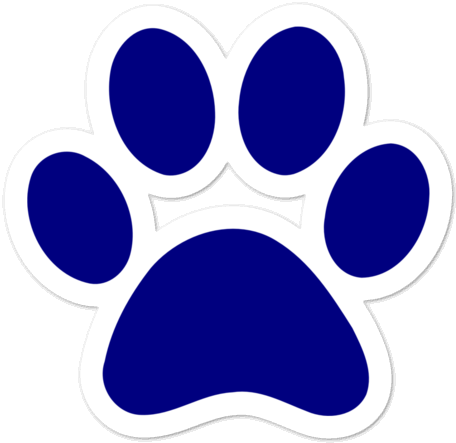 Blue Paw Print Graphic PNG Image