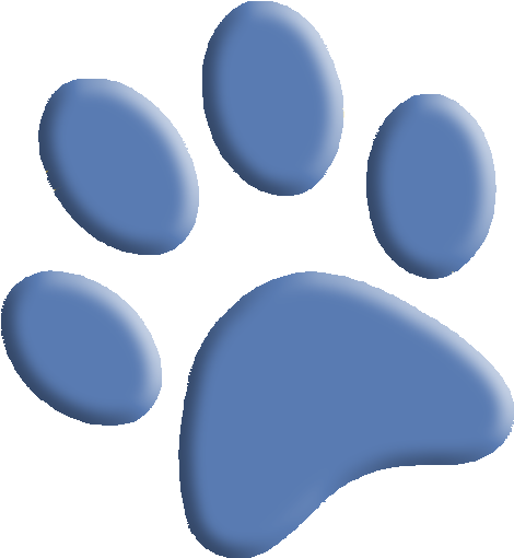 Blue Paw Print Graphic PNG Image