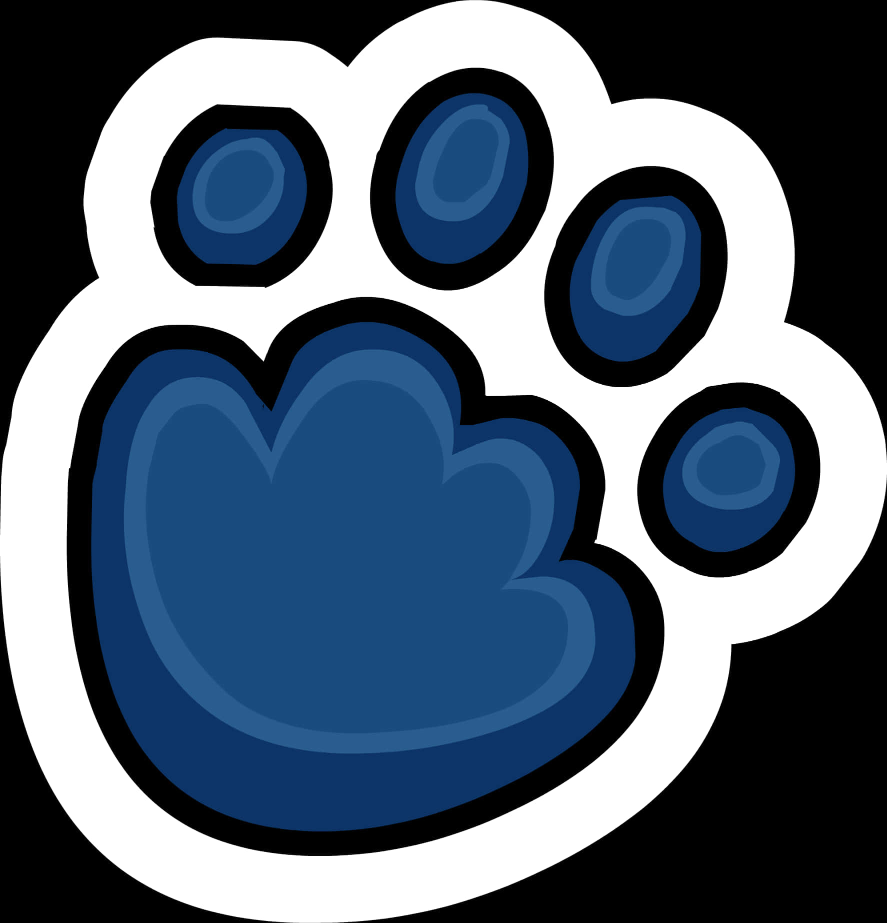 Blue Paw Print Graphic PNG Image