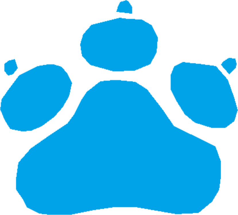 Blue Paw Print Graphic PNG Image