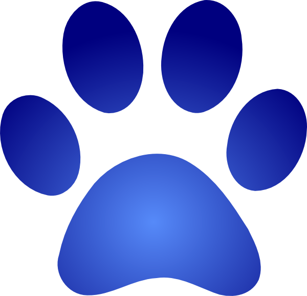 Blue Paw Print Graphic PNG Image