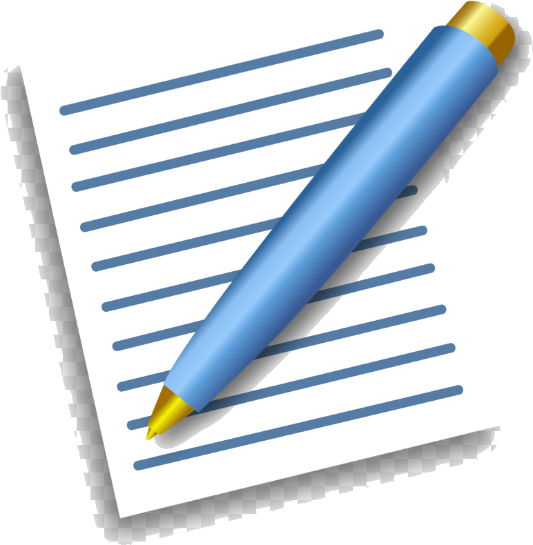 Blue Penand Lined Notebook Paper PNG Image