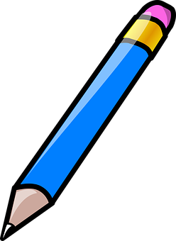 Blue Pencil Clipart PNG Image