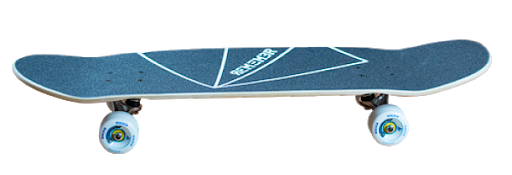 Blue Penny Skateboard Profile PNG Image