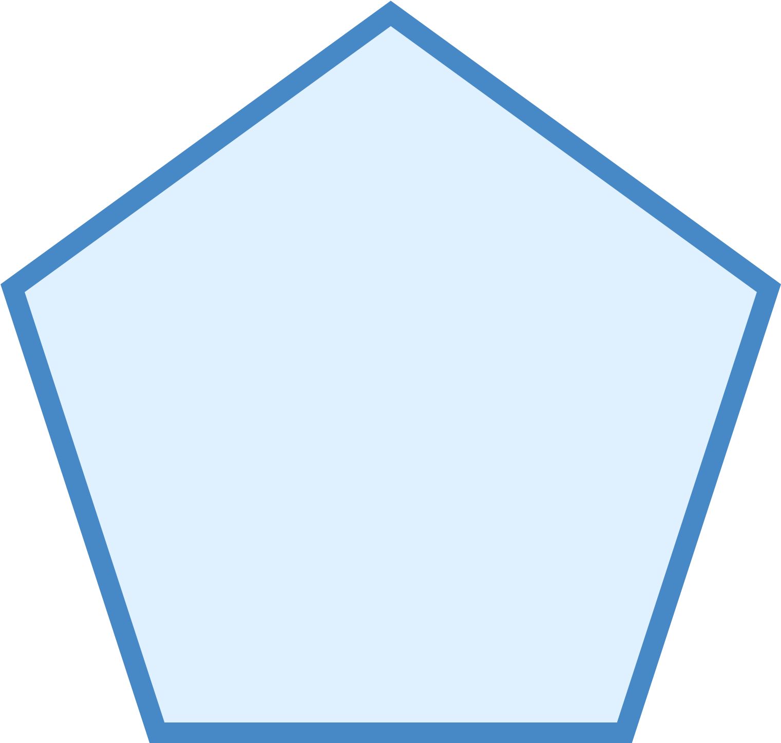 Blue Pentagon Shape PNG Image