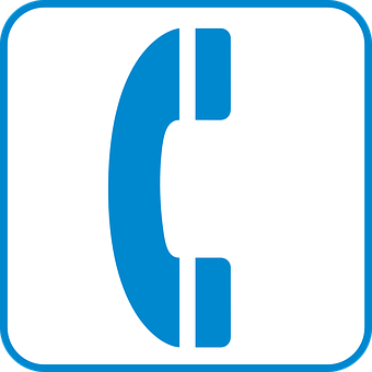 Blue Phone Icon PNG Image