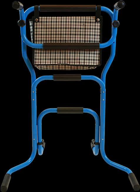 Blue Plaid Shopping Cart PNG Image