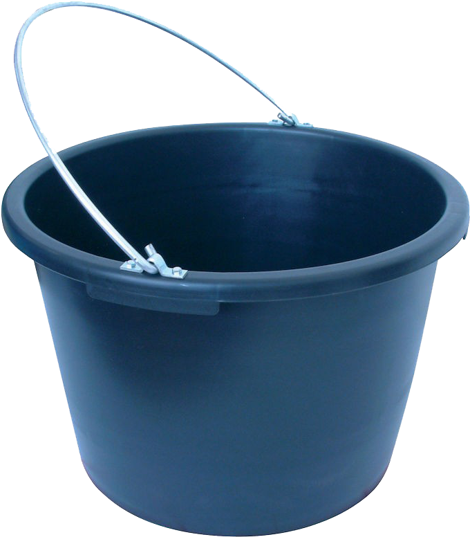 Blue Plastic Bucketwith Handle PNG Image