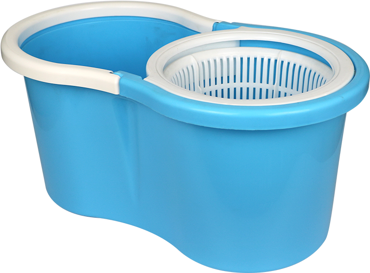 Blue Plastic Mop Bucketwith Wringer PNG Image