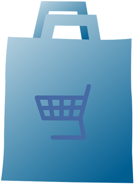 Blue Plastic Shopping Bag Icon PNG Image