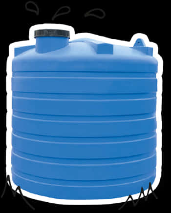 Blue Plastic Water Tank PNG Image