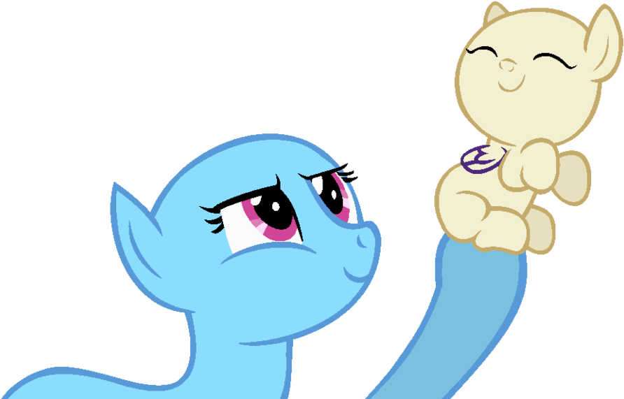 Blue Pony Holding Yellow Plushie PNG Image