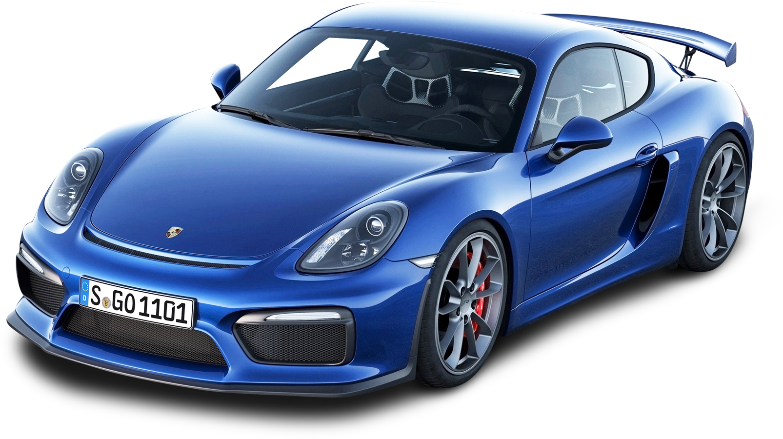 Blue Porsche Cayman G T4 Side View PNG Image