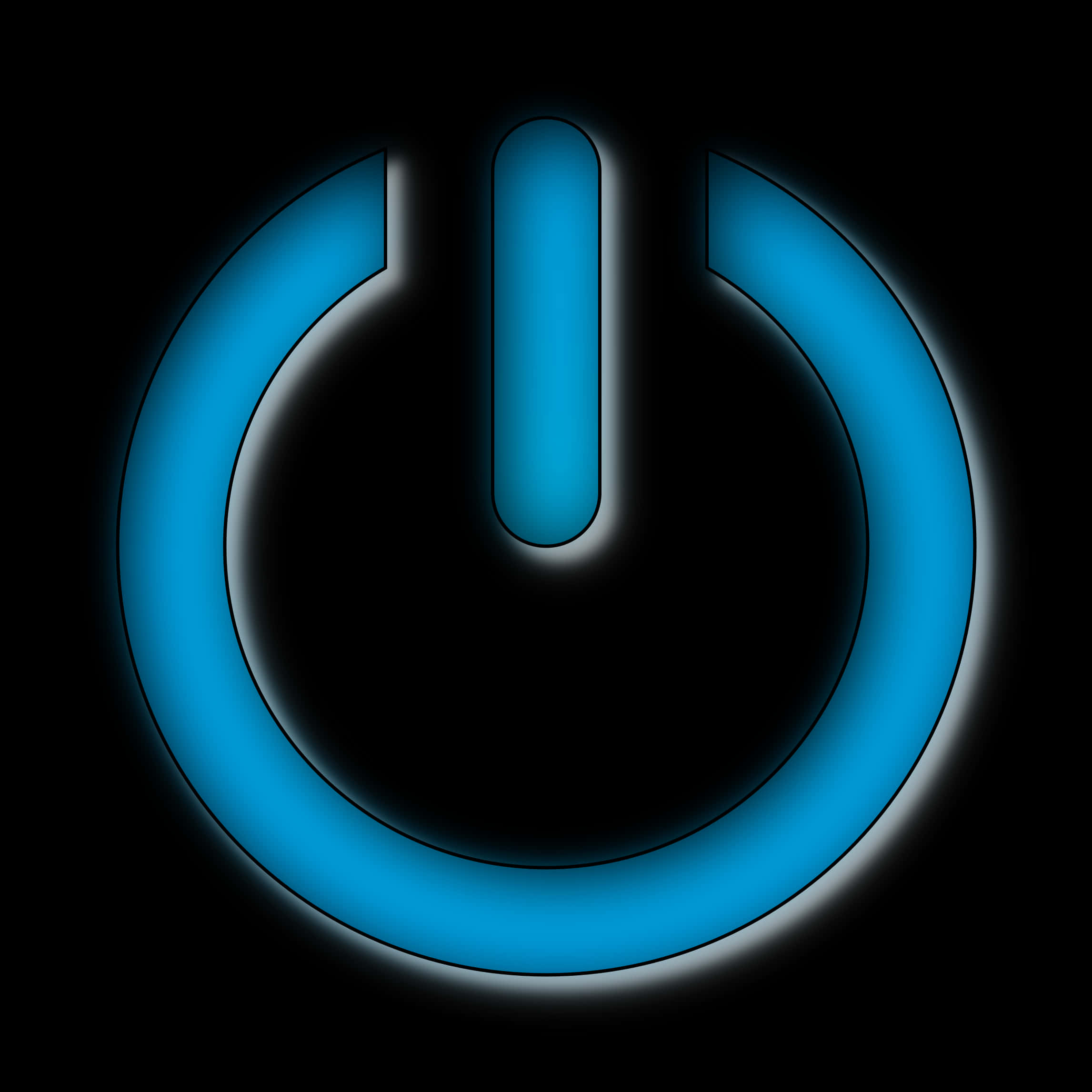 Blue Power Button Illustration PNG Image