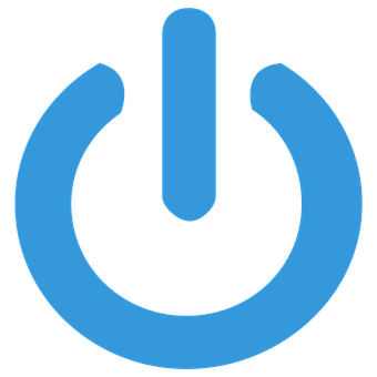 Blue Power Icon PNG Image