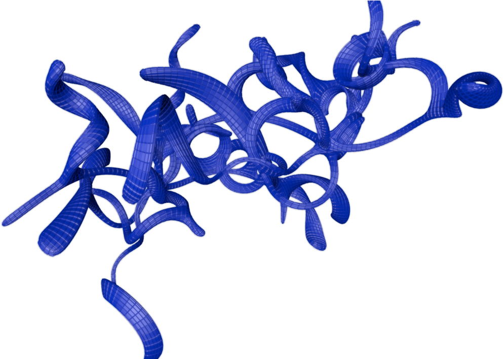 Blue Protein Structure3 D Model PNG Image