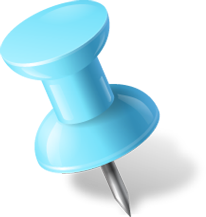 Blue Push Pin Graphic PNG Image