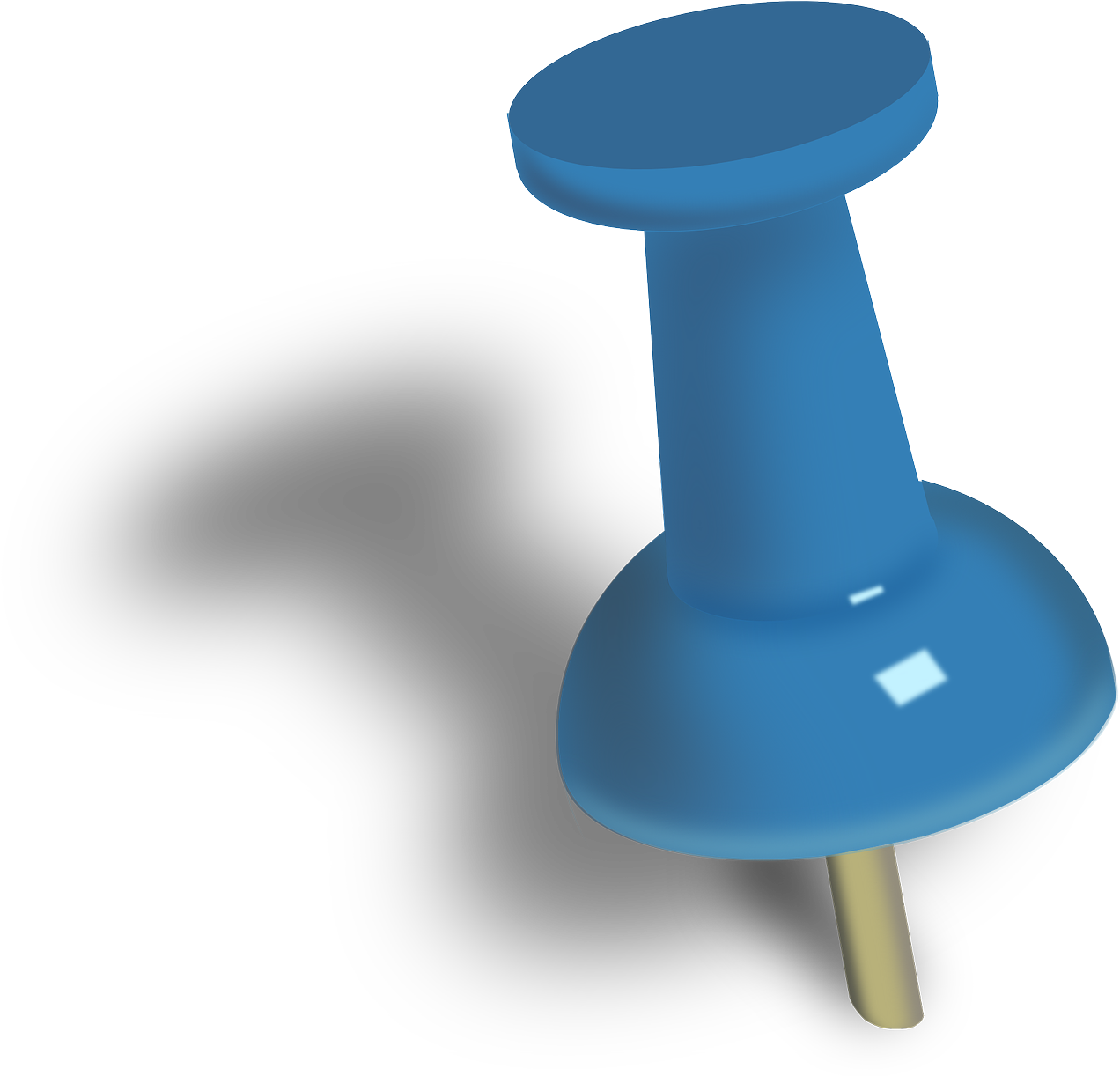 Blue Pushpin Shadow Graphic PNG Image