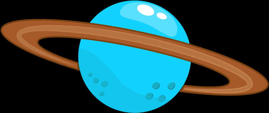 Blue Ringed Planet Graphic PNG Image