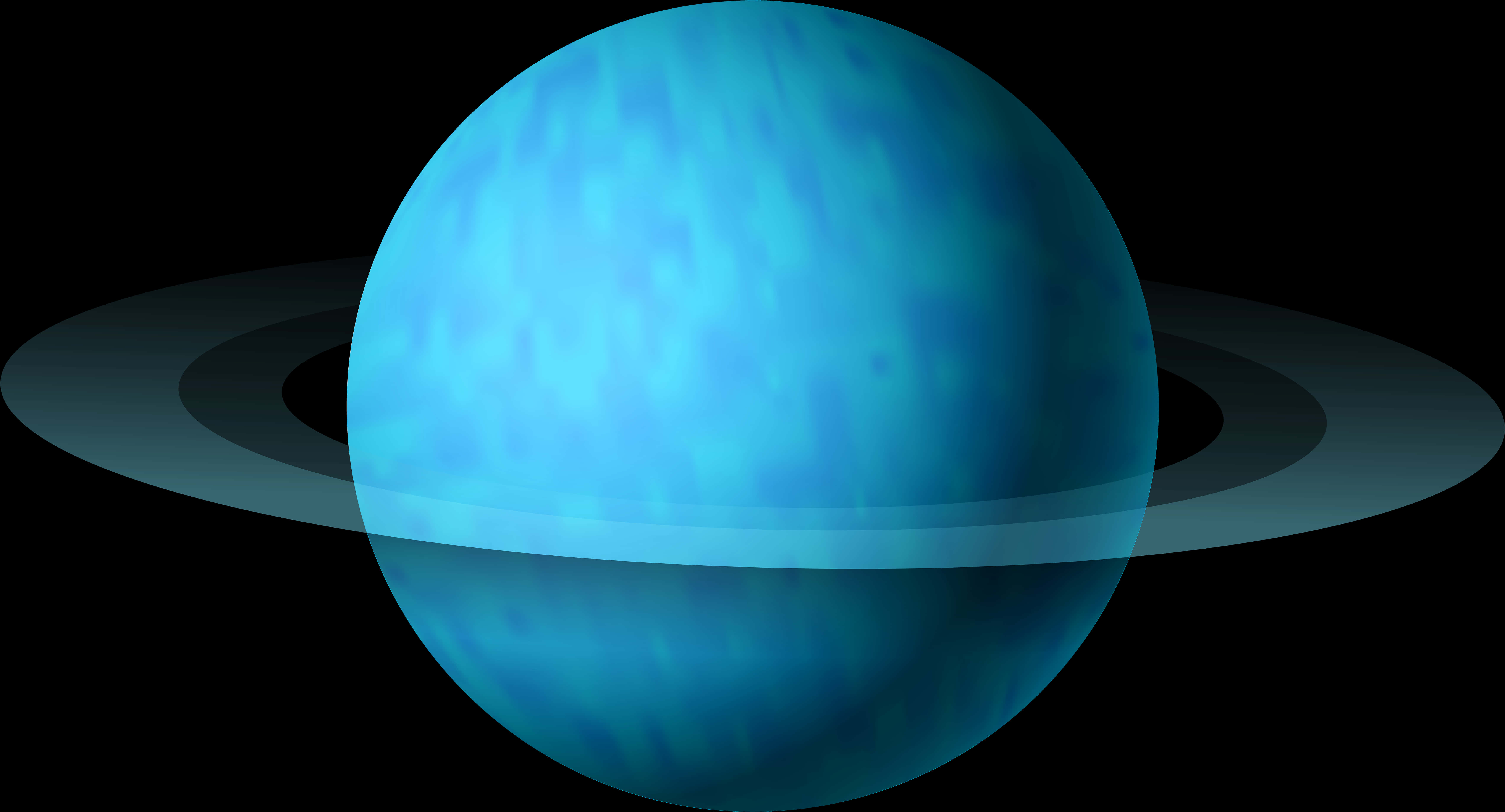 Blue Ringed Planet Illustration PNG Image